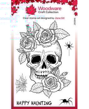 Woodware Skull & Roses Clear Stamps (JGS842) Woodware Skull & Roses Clear Stamps (JGS842)