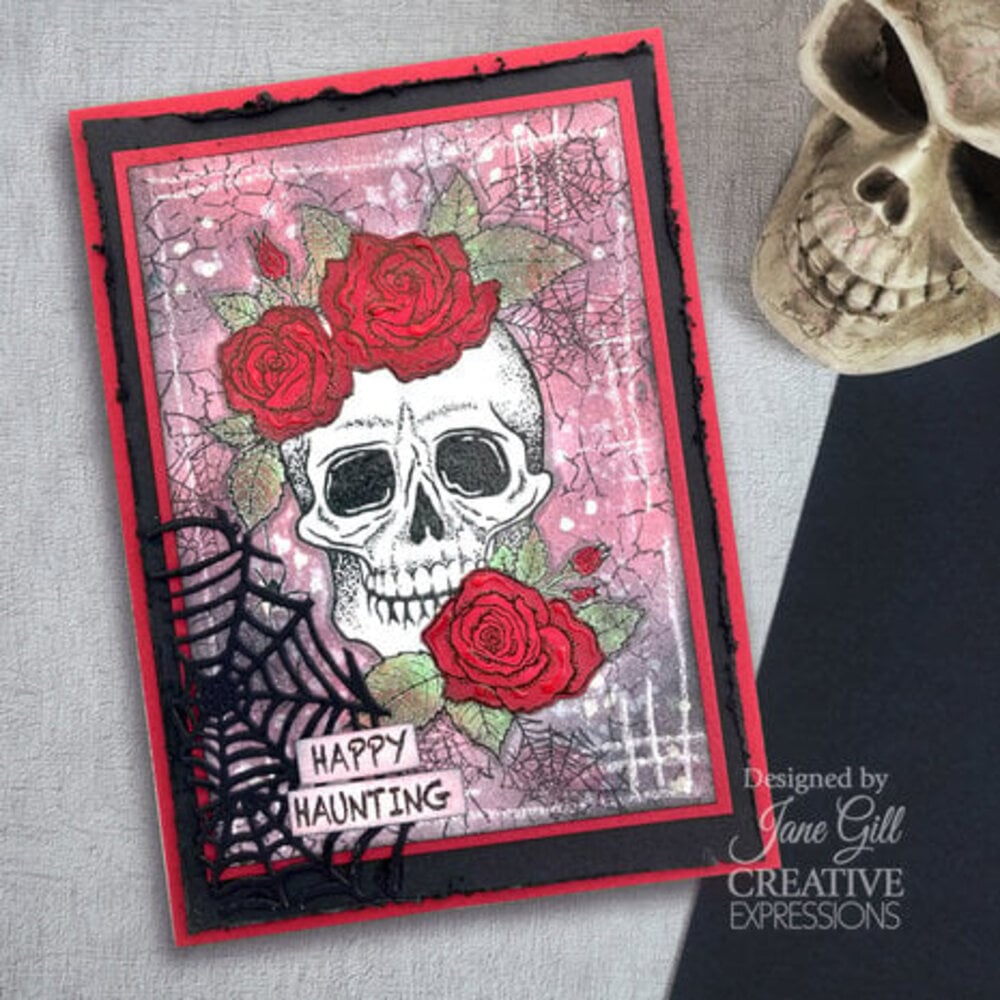 Woodware Skull & Roses Clear Stamps (JGS842) Woodware Skull & Roses Clear Stamps (JGS842)