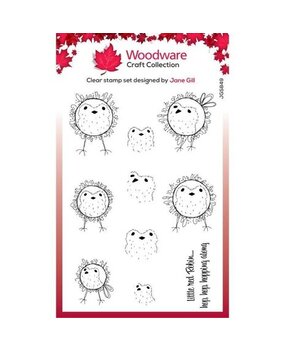 Woodware Bubble Hopping Robins Clear Stamps (JGS849) Woodware Bubble Hopping Robins Clear Stamps (JGS849)