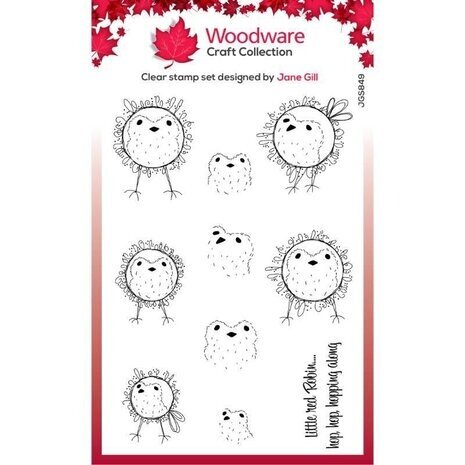 Woodware Bubble Hopping Robins Clear Stamps (JGS849) Woodware Bubble Hopping Robins Clear Stamps (JGS849)
