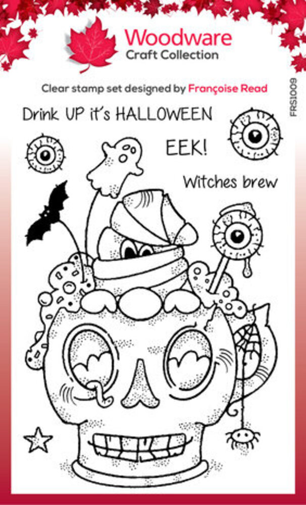 Woodware Spooky Cup Clear Stamps (FRS1009)