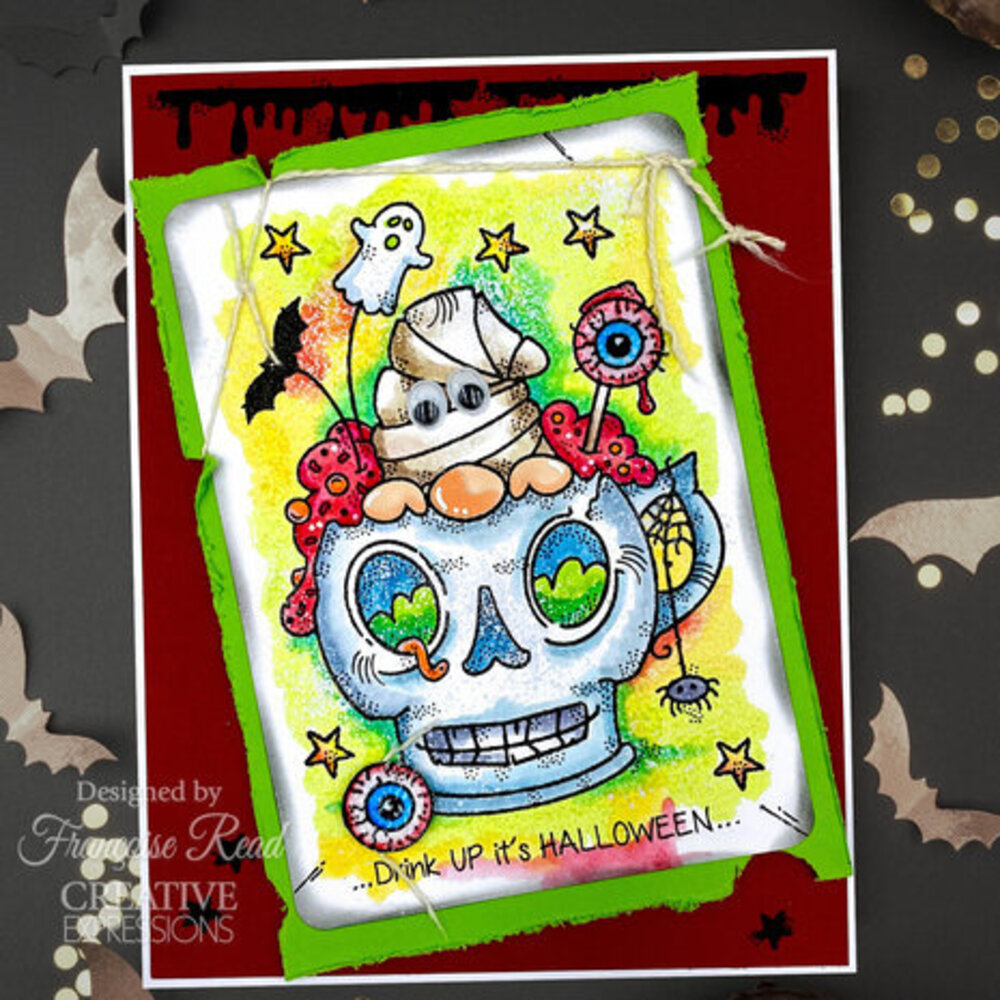 Woodware Spooky Cup Clear Stamps (FRS1009)