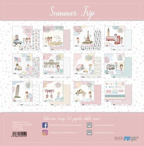 Papers For You Summer Trip Paper Pack (12pcs) (PFY-12252)