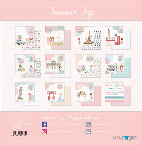 Papers For You Summer Trip 8x8 Inch Paper Pack (24pcs) (PFY-12137)
