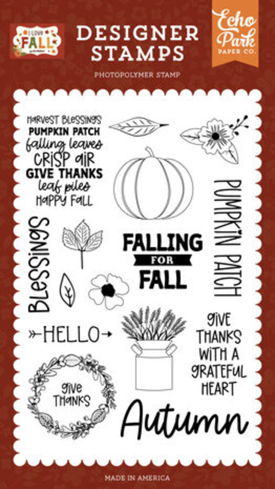 Echo Park I Love Fall Falling For Fall Clear Stamps (LFA225044) Echo Park I Love Fall Falling For Fall Clear Stamps (LFA225044)