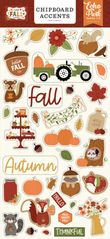 Echo Park I Love Fall 6x13 Inch Chipboard Accents (LFA225021) Echo Park I Love Fall 6x13 Inch Chipboard Accents (LFA225021)