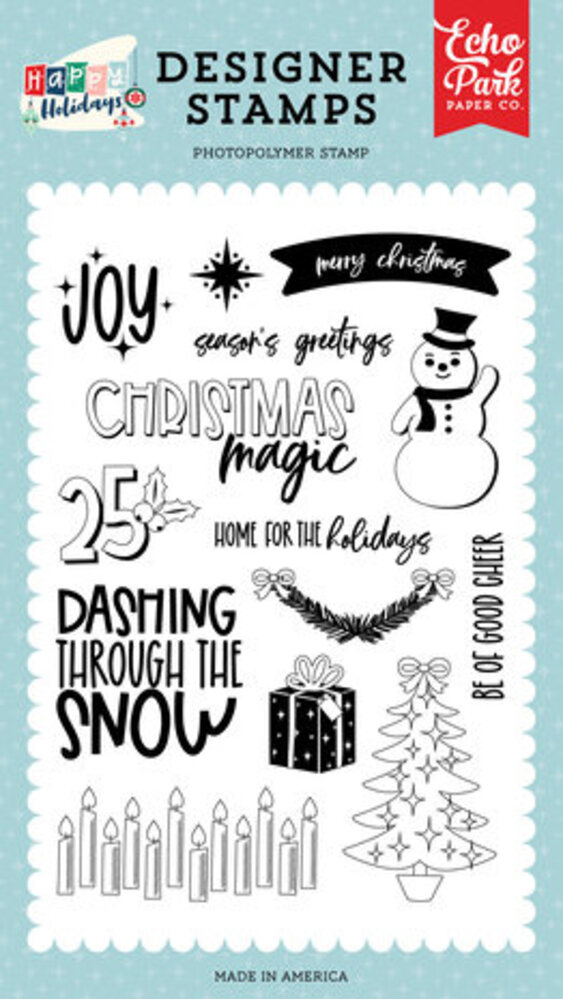 Echo Park Happy Holidays Dashing Through The Snow Clear Stamps (HPH327044) Echo Park Happy Holidays Dashing Through The Snow Clear Stamps (HPH327044)