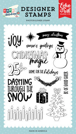 Echo Park Happy Holidays Dashing Through The Snow Clear Stamps (HPH327044) Echo Park Happy Holidays Dashing Through The Snow Clear Stamps (HPH327044)