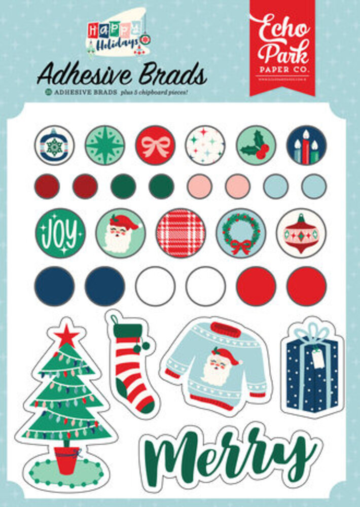 Echo Park Happy Holidays Adhesive Brads (HPH327020) Echo Park Happy Holidays Adhesive Brads (HPH327020)