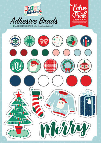 Echo Park Happy Holidays Adhesive Brads (HPH327020) Echo Park Happy Holidays Adhesive Brads (HPH327020)