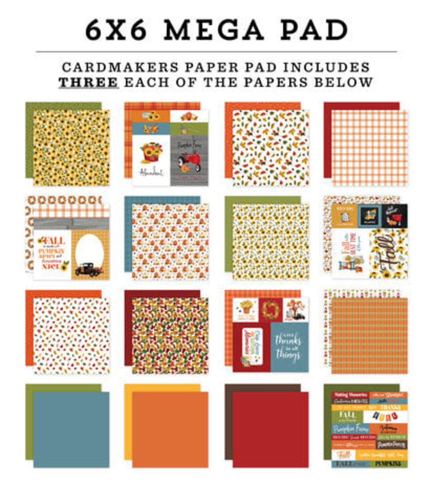 Carta Bella Fall Fun 6x6 Inch Mega Pad (CBFF326031) Carta Bella Fall Fun 6x6 Inch Mega Pad (CBFF326031)