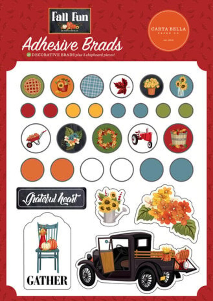 Carta Bella Fall Fun Adhesive Brads (CBFF326020) Carta Bella Fall Fun Adhesive Brads (CBFF326020)