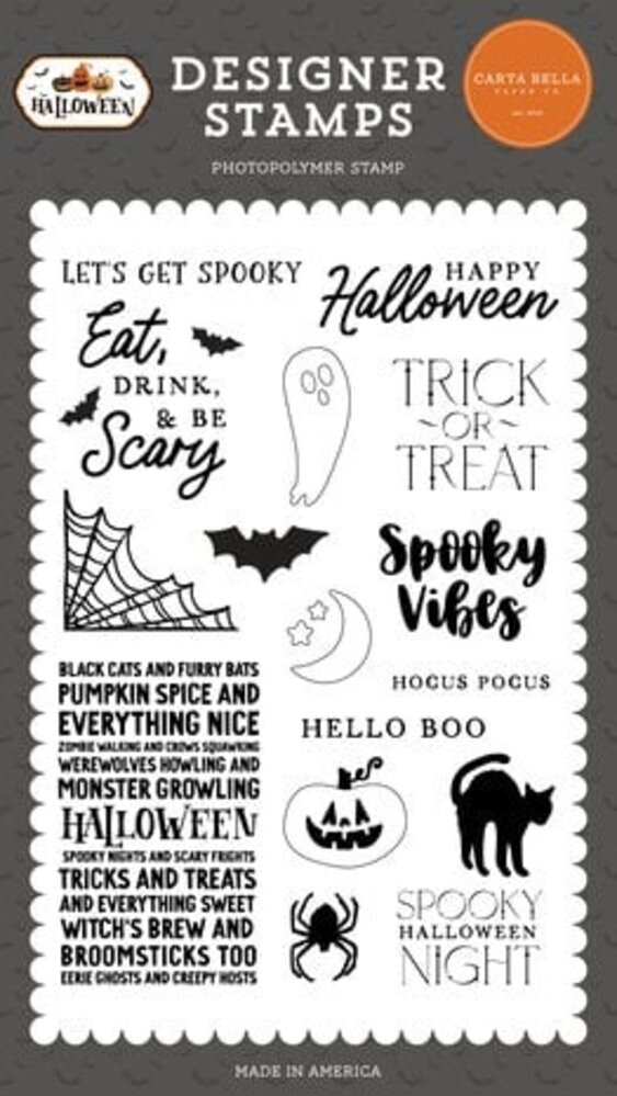 Carta Bella Halloween Let's Get Spooky Clear Stamps (CBHW324043)