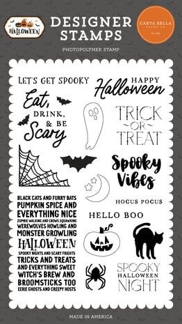 Carta Bella Halloween Let's Get Spooky Clear Stamps (CBHW324043)