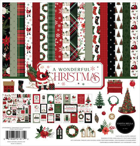Carta Bella A Wonderful Christmas 12x12 Inch Collection Kit (CBAWC328016)