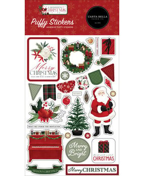 Carta Bella A Wonderful Christmas Puffy Stickers (CBAWC328066) Carta Bella A Wonderful Christmas Puffy Stickers (CBAWC328066)