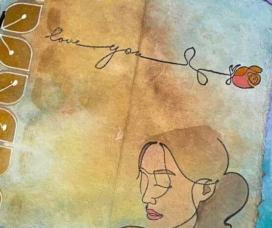 IndigoBlu Line Art Flowers A6 Rubber Stamps (IND1130)