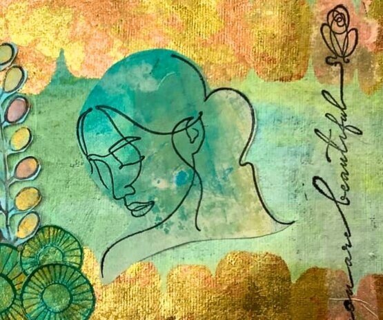 IndigoBlu Line Art Flowers A6 Rubber Stamps (IND1130)