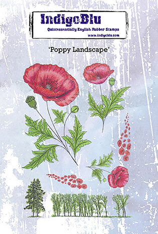 IndigoBlu Poppy Landscape A6 Rubber Stamps (IND1143)