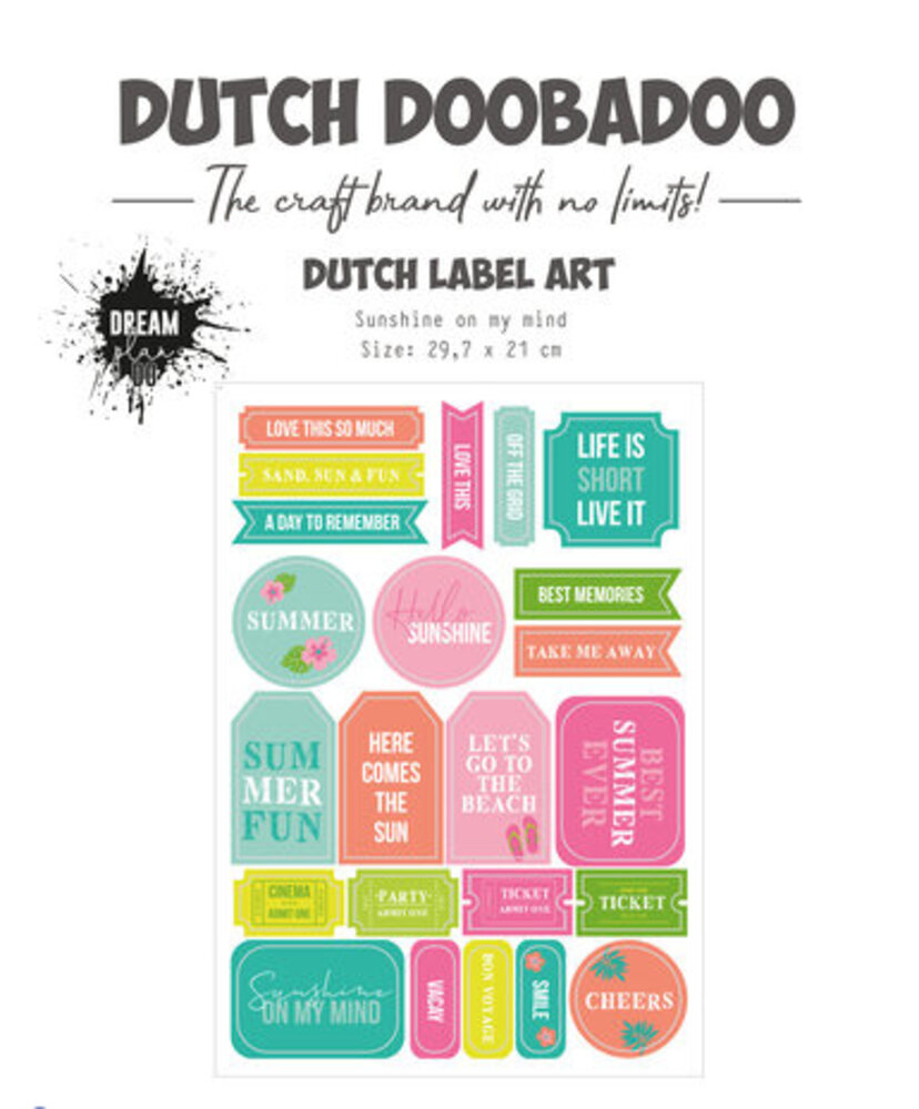 Dutch Doobadoo Dutch Label Art A4 Dream Plan Do Sunshine on My Mind (474.007.017) Dutch Doobadoo Dutch Label Art A4 Dream Plan Do Sunshine on My Mind (474.007.017)