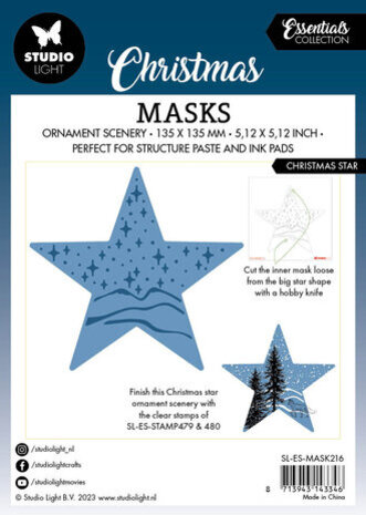 Studio Light Christmas Essentials Christmas Star Masking Stencil (SL-ES-MASK216) Studio Light Christmas Essentials Christmas Star Masking Stencil (SL-ES-MASK216)