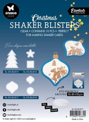 Studio Light Christmas Essentials Shaker Blisters Christmas Ball (SL-ES-BLIS17)