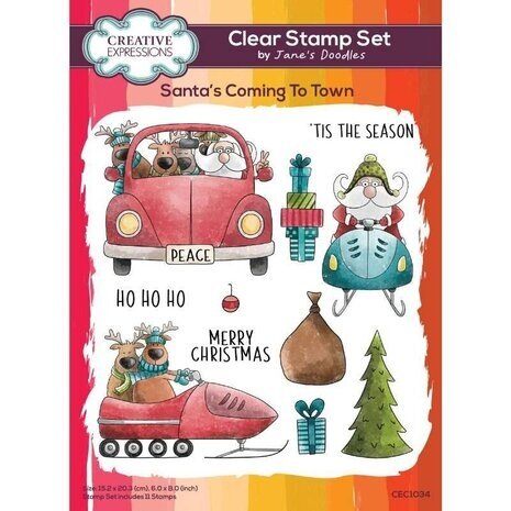 Creative Expressions Jane's Doodles Clear Stamp Set Santa's Coming To Town (CEC1034) Creative Expressions Jane's Doodles Clear Stamp Set Santa's Coming To Town (CEC1034)