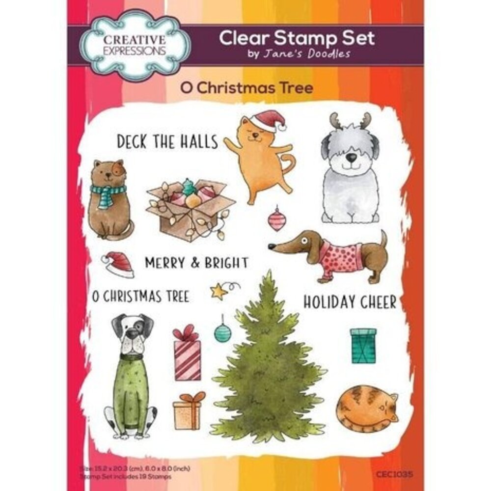 Creative Expressions Jane's Doodles Clear Stamp Set O Christmas Tree (CEC1035)