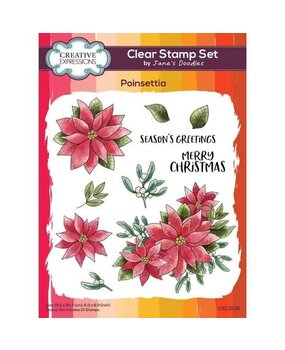 Creative Expressions Jane's Doodles Clear Stamp Set Poinsettia (CEC1036) Creative Expressions Jane's Doodles Clear Stamp Set Poinsettia (CEC1036)