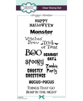 Creative Expressions Designer Boutique Clear Stamp Ghostly Greetings (UMSDB176) Creative Expressions Designer Boutique Clear Stamp Ghostly Greetings (UMSDB176)