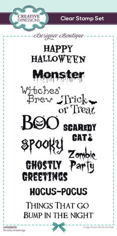 Creative Expressions Designer Boutique Clear Stamp Ghostly Greetings (UMSDB176)