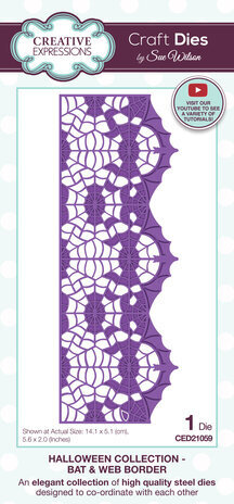 Creative Expressions Sue Wilson Craft Die Bat & Web Border (CED21059) Creative Expressions Sue Wilson Craft Die Bat & Web Border (CED21059)