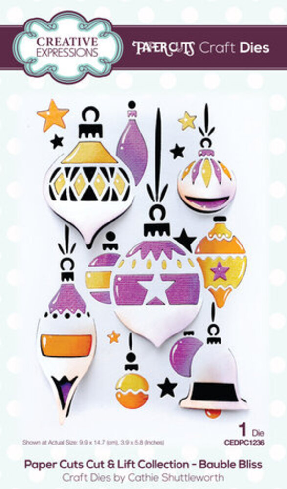 Creative Expressions Cathie Shuttleworth Craft Die Bauble Bliss (CEDPC1236) Creative Expressions Cathie Shuttleworth Craft Die Bauble Bliss (CEDPC1236)
