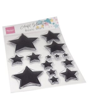 Marianne Design Colorful Silhouette Clear Stamps Basic Stars (CS1148)
