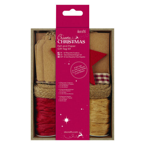 Papermania Felt and Paper Gift Tag Kit Red (PMA 157934)