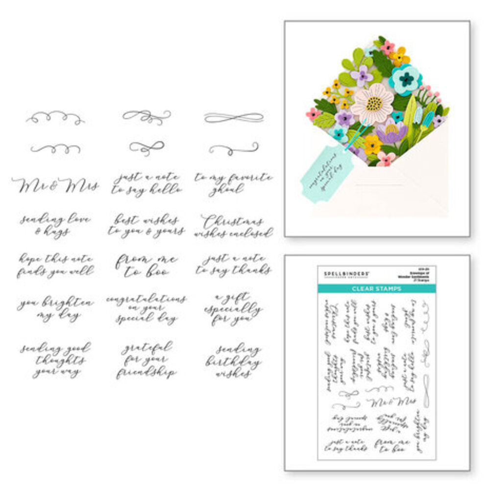 Spellbinders Envelope of Wonder Sentiments Clear Stamp (STP-211)