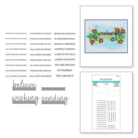 Spellbinders Bibi's Snowflakes Snowflake Wishes Clear Stamp & Die Set (SDS-185) Spellbinders Bibi's Snowflakes Snowflake Wishes Clear Stamp & Die Set (SDS-185)