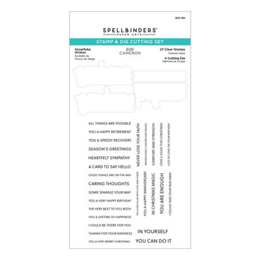 Spellbinders Bibi's Snowflakes Snowflake Wishes Clear Stamp & Die Set (SDS-185) Spellbinders Bibi's Snowflakes Snowflake Wishes Clear Stamp & Die Set (SDS-185)