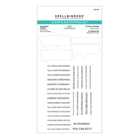 Spellbinders Bibi's Snowflakes Snowflake Wishes Clear Stamp & Die Set (SDS-185) Spellbinders Bibi's Snowflakes Snowflake Wishes Clear Stamp & Die Set (SDS-185)