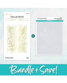 Spellbinders Glimmer for the Holidays Full Bloom Poinsettia Die and Stencil Bundle (BD-0774)