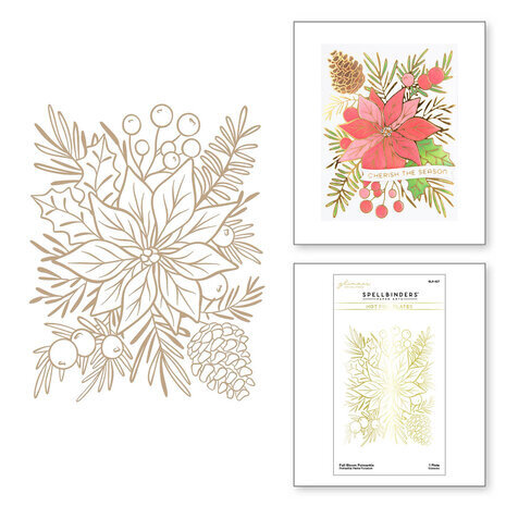Spellbinders Glimmer for the Holidays Full Bloom Poinsettia Die and Stencil Bundle (BD-0774)