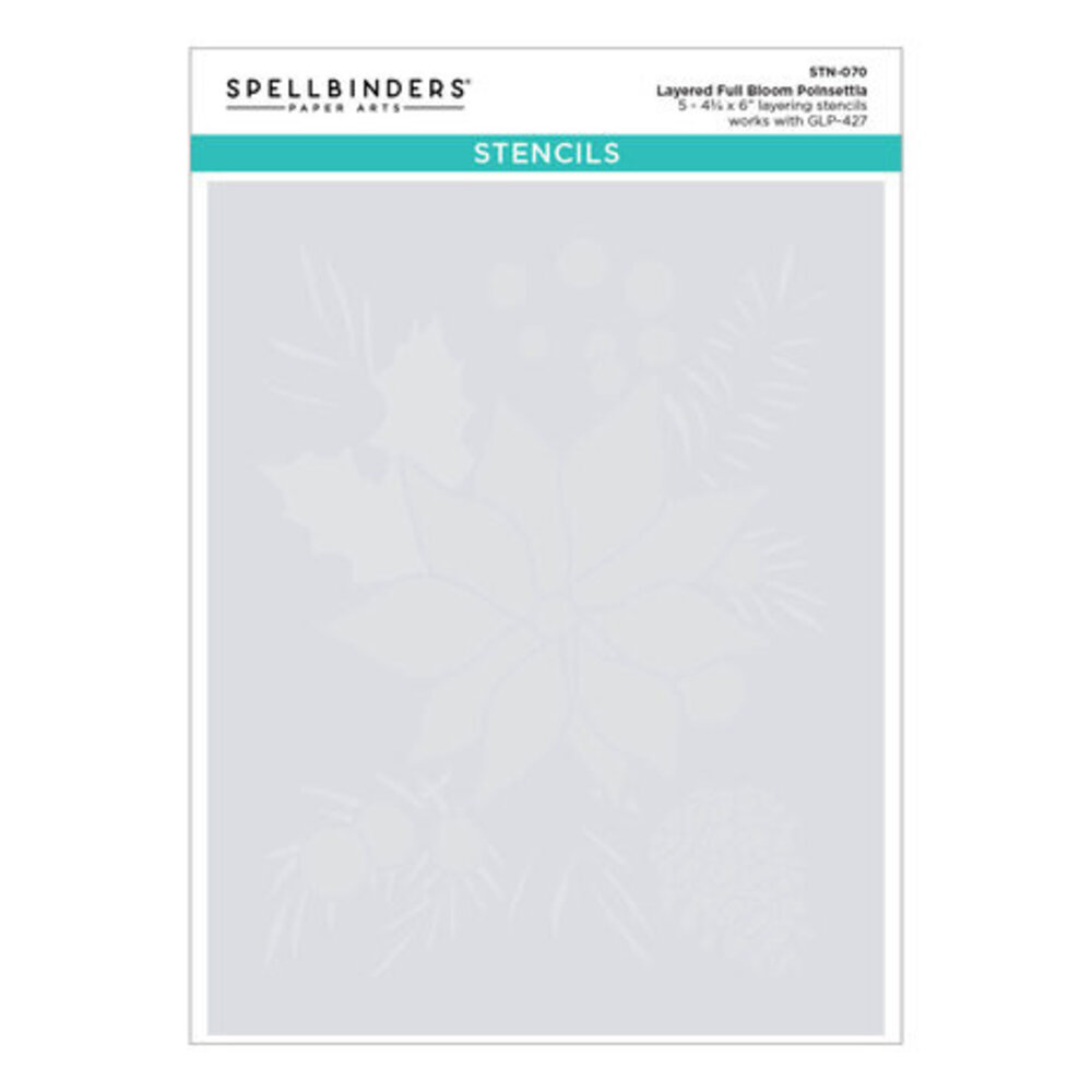 Spellbinders Glimmer for the Holidays Full Bloom Poinsettia Die and Stencil Bundle (BD-0774)