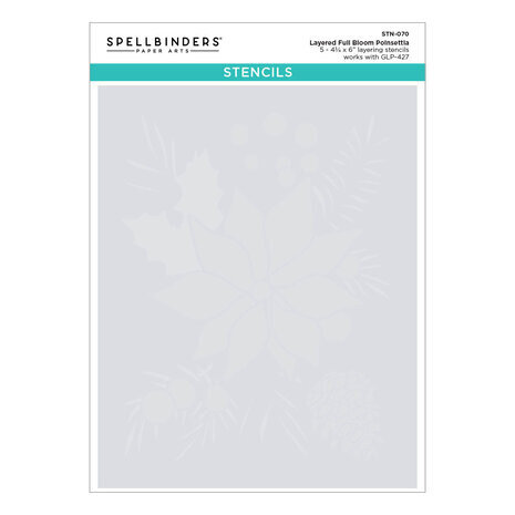 Spellbinders Glimmer for the Holidays Full Bloom Poinsettia Die and Stencil Bundle (BD-0774)