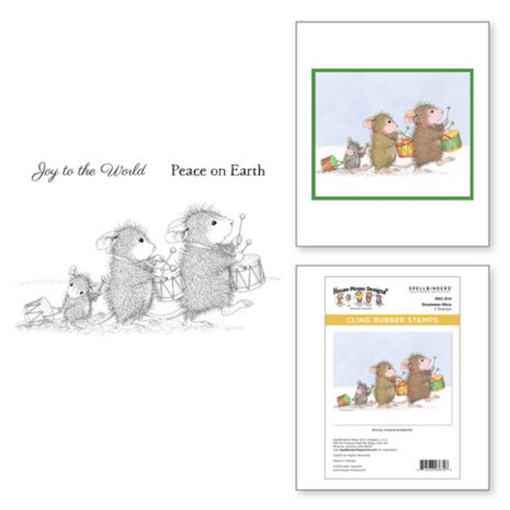 Spellbinders House-Mouse Designs Drummer Mice Cling Rubber Stamp (RSC-014) Spellbinders House-Mouse Designs Drummer Mice Cling Rubber Stamp (RSC-014)