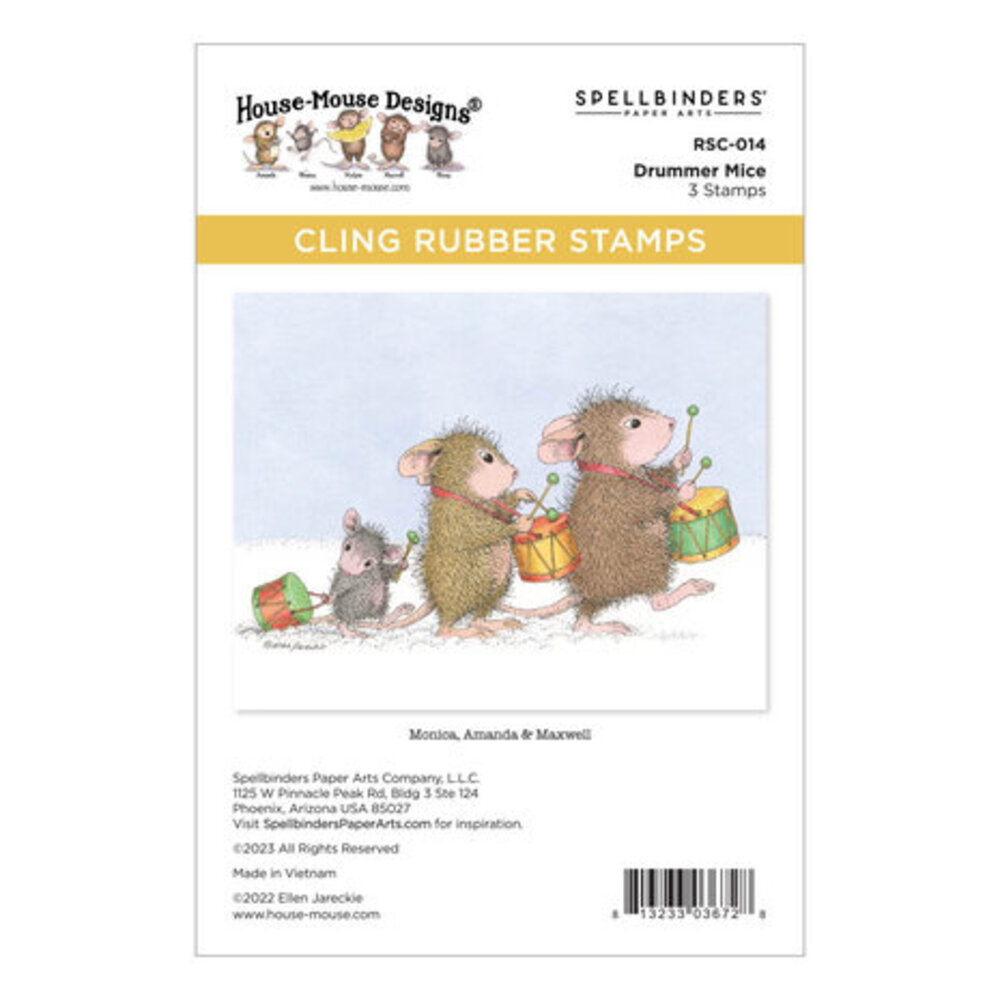 Spellbinders House-Mouse Designs Drummer Mice Cling Rubber Stamp (RSC-014) Spellbinders House-Mouse Designs Drummer Mice Cling Rubber Stamp (RSC-014)