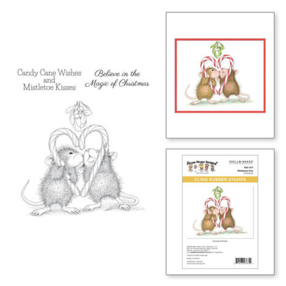 Spellbinders House-Mouse Designs Mistletoe Kiss Cling Rubber Stamp (RSC-017) Spellbinders House-Mouse Designs Mistletoe Kiss Cling Rubber Stamp (RSC-017)
