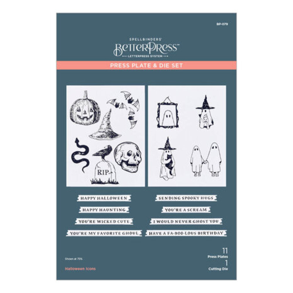 Spellbinders Halloween Icons Press Plate & Die Set (BP-079)