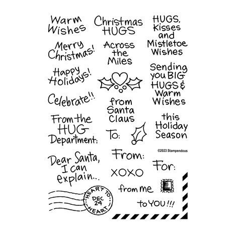 Stampendous! Holiday Hugs Sentiments Clear Stamps (STP-205) Stampendous! Holiday Hugs Sentiments Clear Stamps (STP-205)