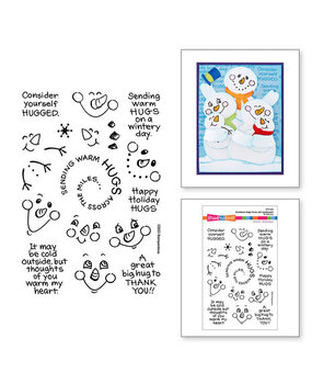 Stampendous! Snowman Hugs Faces & Sentiments Clear Stamps (STP-206)