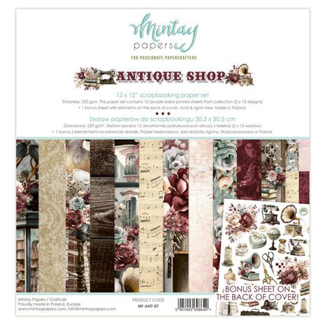 Mintay Antique Shop 12x12 Inch Scrapbooking Paper Set (MT-ANT-07) Mintay Antique Shop 12x12 Inch Scrapbooking Paper Set (MT-ANT-07)